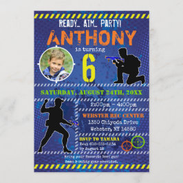 Dart Photo Inbjudan Dart Gun Födelsedagsfest