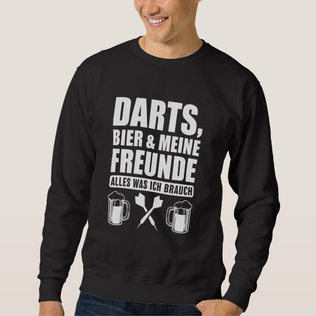 Dart Player 180 en hundra och åttio öl Lång Ärmad Tröja (Framsida)
