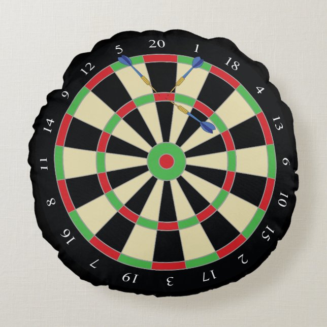 Dart Player 180 Treble Top Dartboard Rund Kudde (Framsidan)