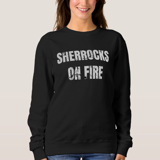 Dart Player Sherrocks på Fire Dart Satt T Shirt (Framsida)