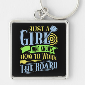 Dart Queen Premium Fyrkantig Silverfärgad Nyckelring