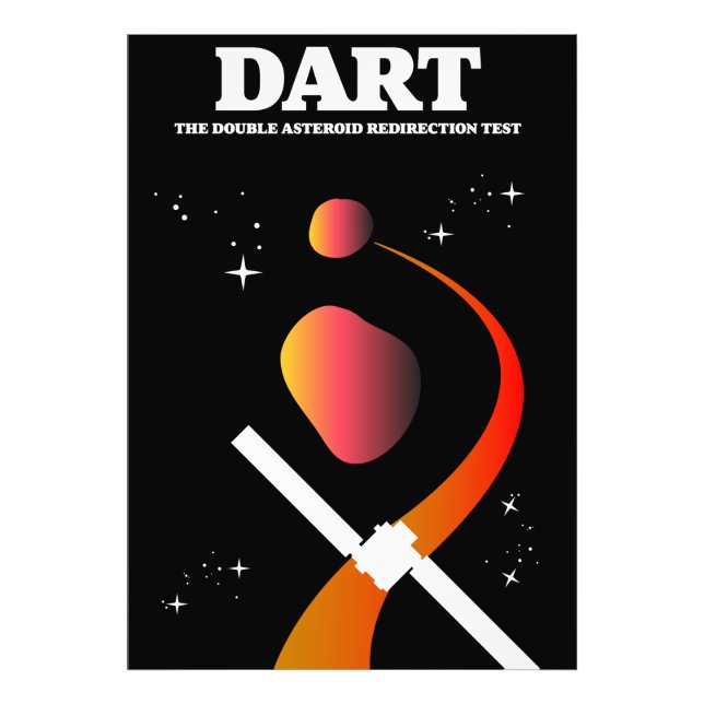 DART-rymden uppdrag rymdkonst. Fototryck (Framsidan)