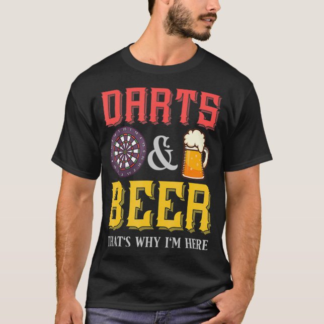 Dart Team Beer Gift Funny Dart Player T Shirt (Framsida)