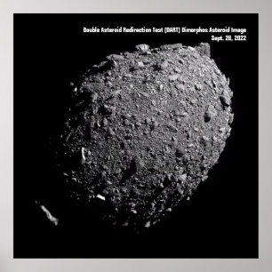 DART Uppdrag Dimorphos Asteroid DRACO-bildfoto Poster