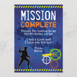 Dart Wars Födelsedagsfest Tack-kort Inbjudningar