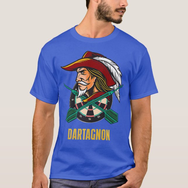 Dartagnan - Dart Musketeer - Funny Darts - Retro T Shirt (Framsida)