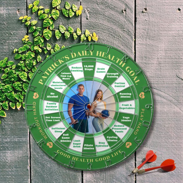 Dartboard - Anpassade Photo & Health-beslut Darttavla (This is a dartboard and also your health assistant for developing good daily health habit.   )