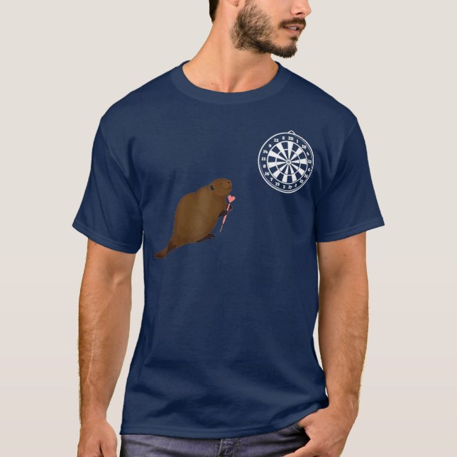 Dartboard Beavers Darts Nutria Bullseye Dart T Shirt (Framsida)