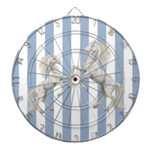 Dartboard Blue & White Rand White Horse Darttavla
