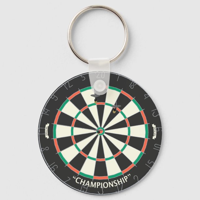 Dartboard & Darts: 3D-modell: Nyckelring (Framsida)