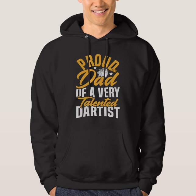 Dartboard & Darts for a Dad of a Dart Expert Hoodie (Framsida)