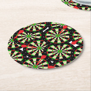 Dartboard Darts och Bullseye Mönster Underlägg Papper Rund