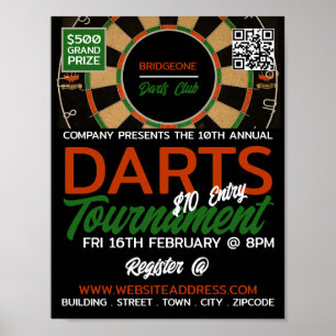 Dartboard Design, Darts Tournament Advertising Poster