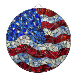 Dartboard, Flagga Stached Glass Darttavla