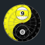 Dartboard för Billiard Design Darttavla<br><div class="desc">Billiard designad rityta med bilden 8 och 9 boll som spelar upp yang-symbol. Underbar gåva till dem som kärlek ska spela mördare eller bassäng.</div>