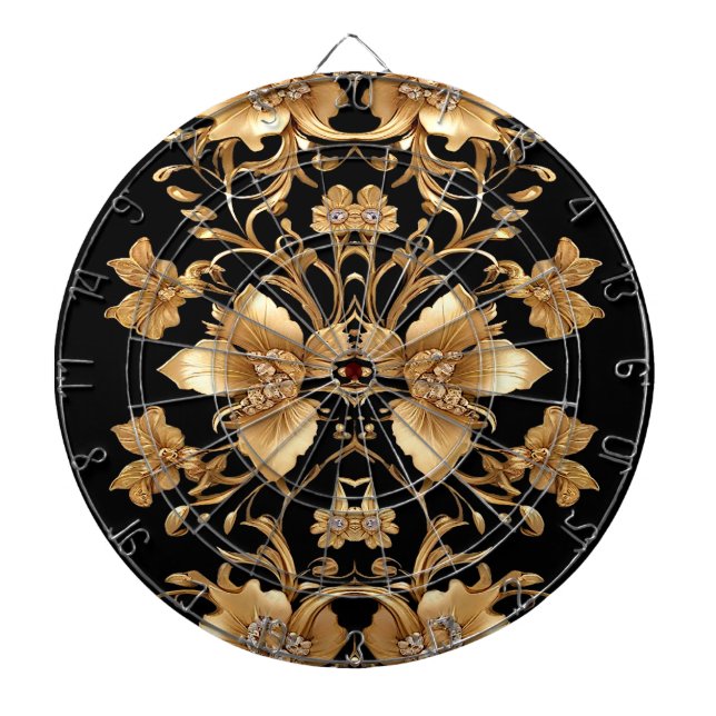 Dartboard guld Blommigt Darttavla (Framsidan)