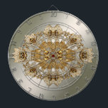 Dartboard guld Ornate Blommigt Darttavla<br><div class="desc">Snygg Guld Ornate Blommigt Dartboard</div>
