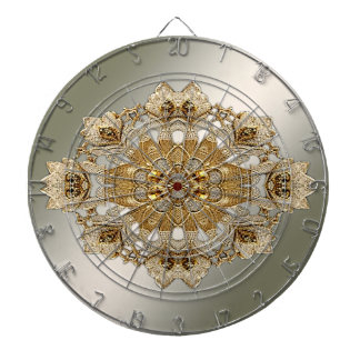 Dartboard guld Ornate Blommigt Darttavla