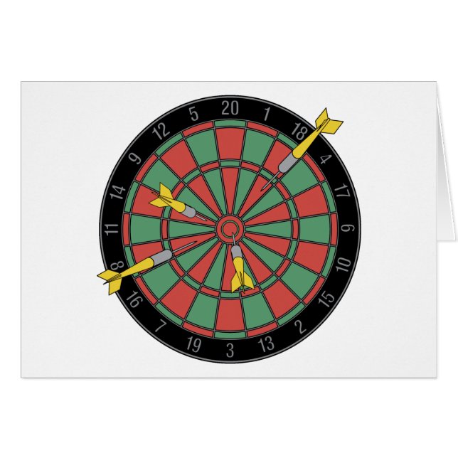 Dartboard Hälsningskort (Framsidan Horizontal)