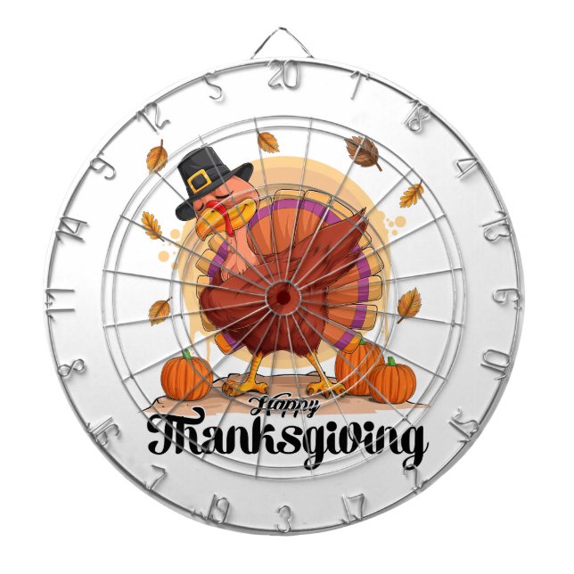 Dartboard happy thanksgiving Typography Darttavla (Framsidan)