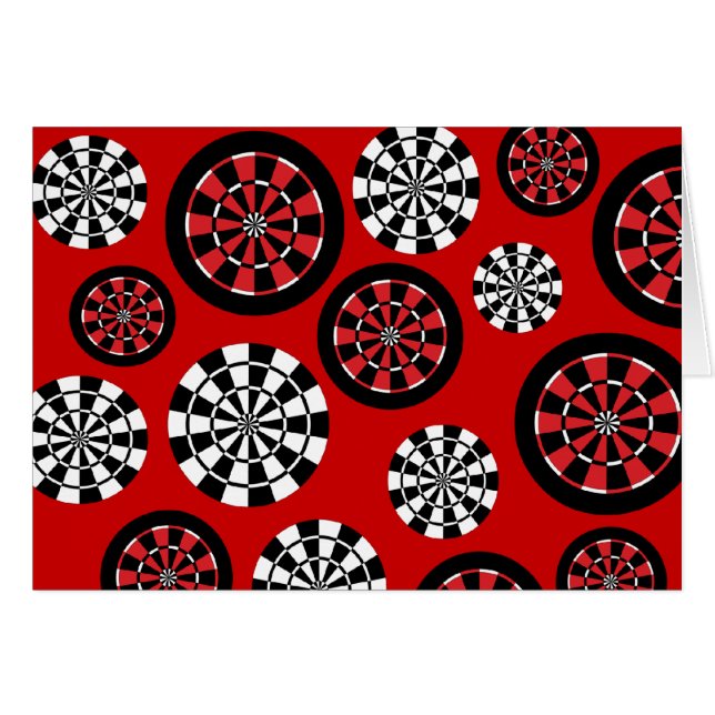 Dartboard i mod hälsningskort (Framsidan Horizontal)