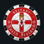 Dartboard i Nordirland, Ulster Flagga darts / matc Darttavla<br><div class="desc">North Ireland Dartboard med patriotisk stil med Flagga från Nordirland (Ulster Flagga) tillsammans med lättanpassat "city/person" namn. Perfekt gåva till irländska patrioter - kärlek min land,  fars dag,  sommarspel,  helgdag,  födelsedagsfest,  college studenter/sportfantast</div>