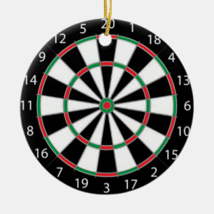 DARTBOARD! (lek av pilar) ~ Julgransprydnad Keramik