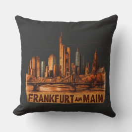 Dartboard m. Frankfurt am Main Kunstmotiv Skyline  Kudde