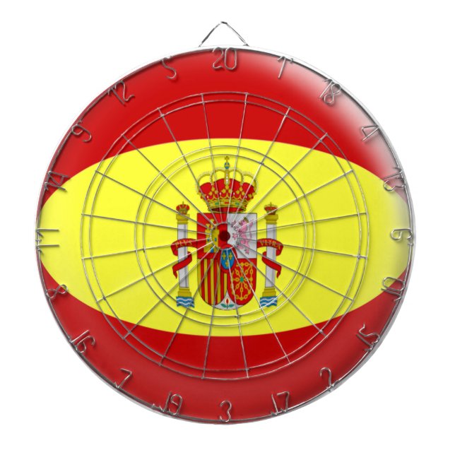 Dartboard med 6 flagga för pilSpanien spanjor Darttavla (Framsidan)
