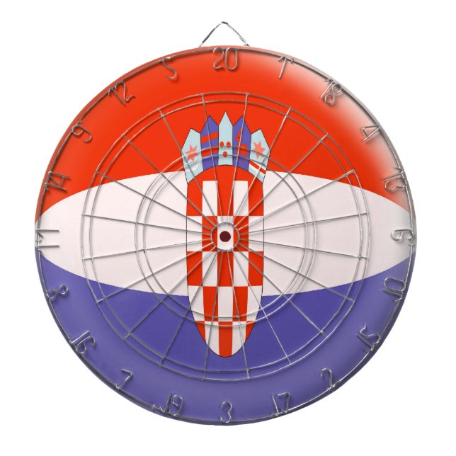 Dartboard med 6 kroatiska flagga för pilKroatien Piltavla (Framsidan)