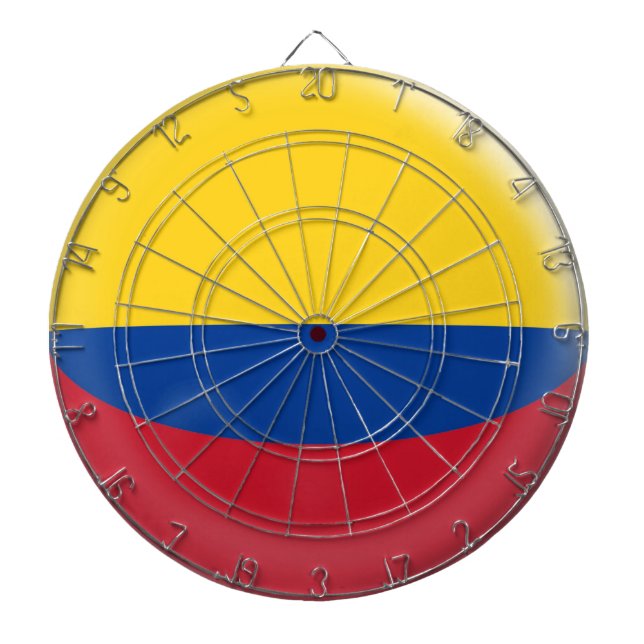 Dartboard med 6 pilColombia colombianska flagga Piltavla (Framsidan)