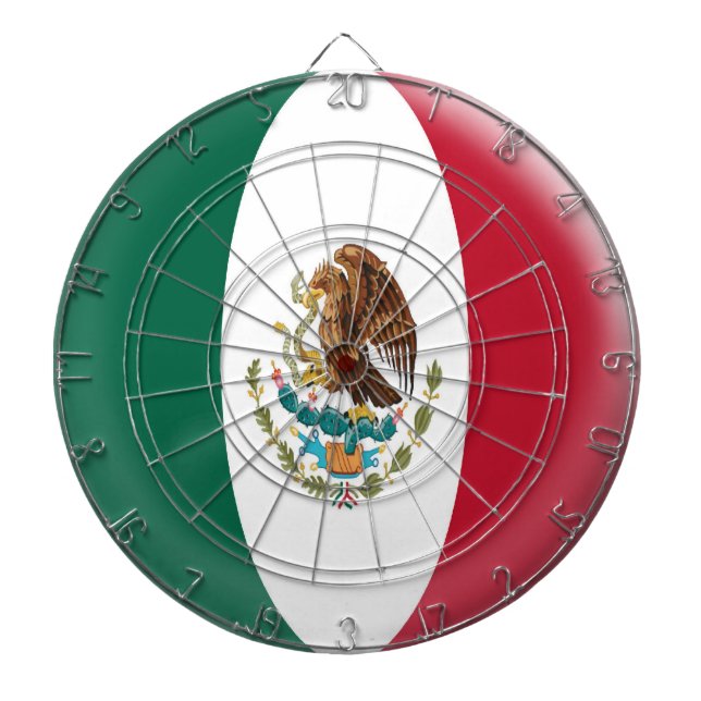 Dartboard med 6 pilMexico mexicanska flagga Piltavla (Framsidan)