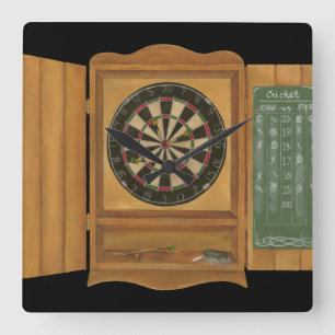 Dartboard med Cricket Scoring Fyrkantig Klocka