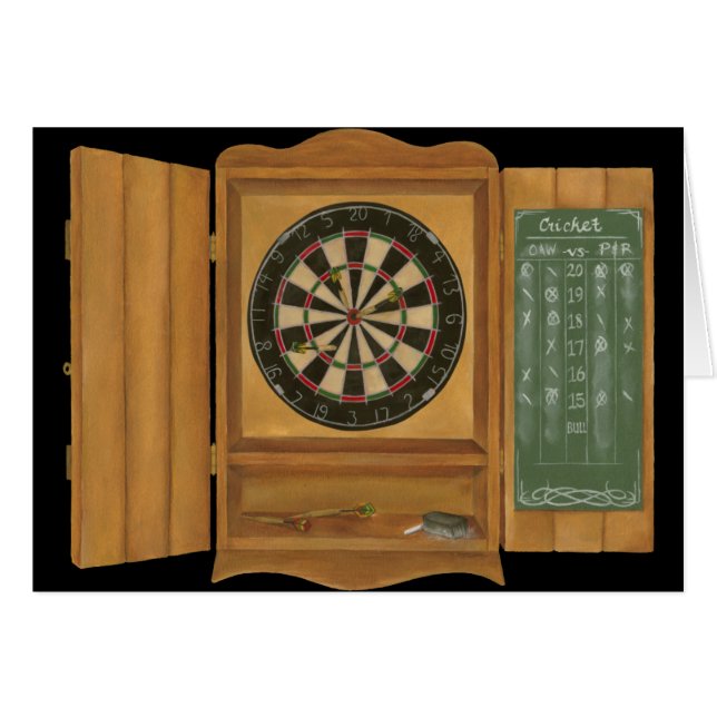 Dartboard med Cricket Scoring Hälsningskort (Framsidan Horizontal)