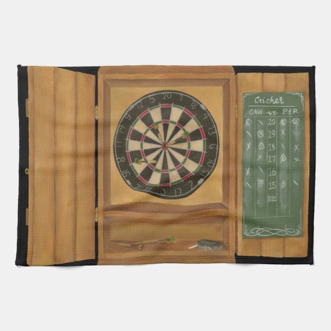 Dartboard med Cricket Scoring Kökshandduk (Horisontell)