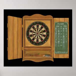 Dartboard med Cricket Scoring Poster