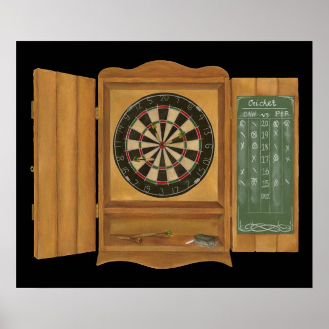 Dartboard med Cricket Scoring Poster (Framsidan)