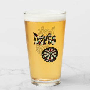 Dartboard med Darts Bild Logotyp, Glaskopp