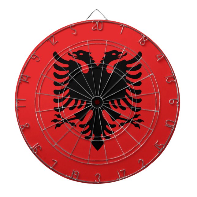 Dartboard med Flagga av Albanien Darttavla (Framsidan)