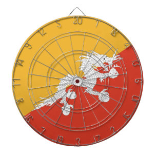 Dartboard med Flagga av Bhutan Piltavla