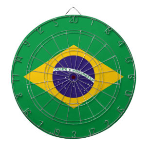 Dartboard med Flagga av Brasilien Piltavla