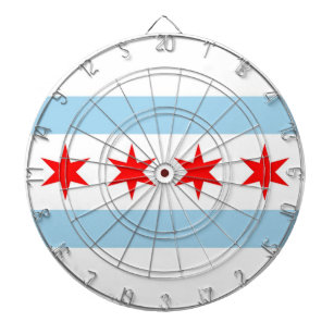 Dartboard med flagga av Chicago, Illinois, USA Piltavla