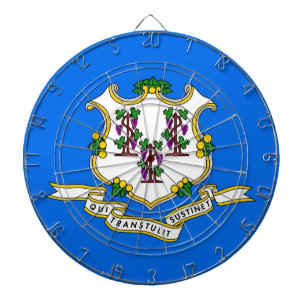 Dartboard med Flagga av Connecticut, USA Piltavla