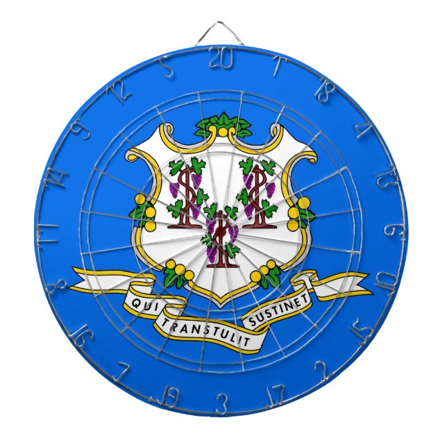Dartboard med Flagga av Connecticut, USA Piltavla (Framsidan)