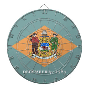 Dartboard med Flagga av Delaware, USA Piltavla