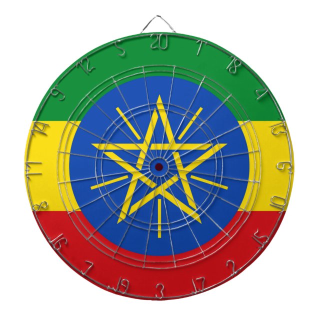 Dartboard med Flagga av Etiopien Darttavla (Framsidan)