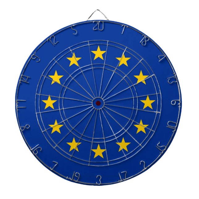 Dartboard med Flagga av Europeiska unionen Darttavla (Framsidan)