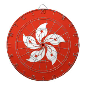 Dartboard med Flagga av Hong Kong, China Piltavla
