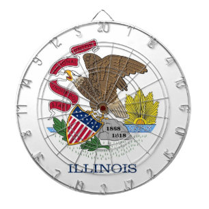 Dartboard med Flagga av Illinois, USA Darttavla