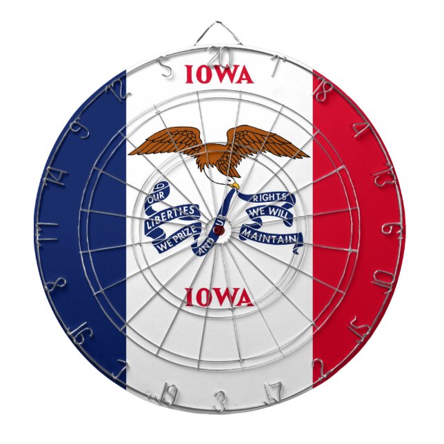Dartboard med Flagga av Iowa, USA Piltavla (Framsidan)
